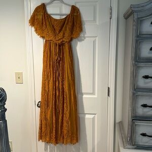 Like New, Baltic Born maxi. Gold/yellow lace. Size Small